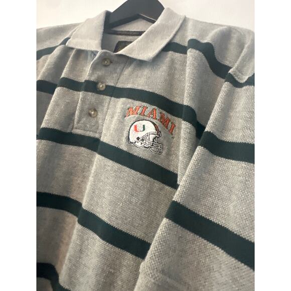 Rare vintage University of Miami polo XL Miami Hurricanes Canes over sized fit - Picture 5 of 7